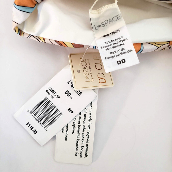 NEW!! L*Space Womens SIZE DD Tropical Floral Peach Ringo Swim Top Only LSRIT21P - Picture 6 of 12